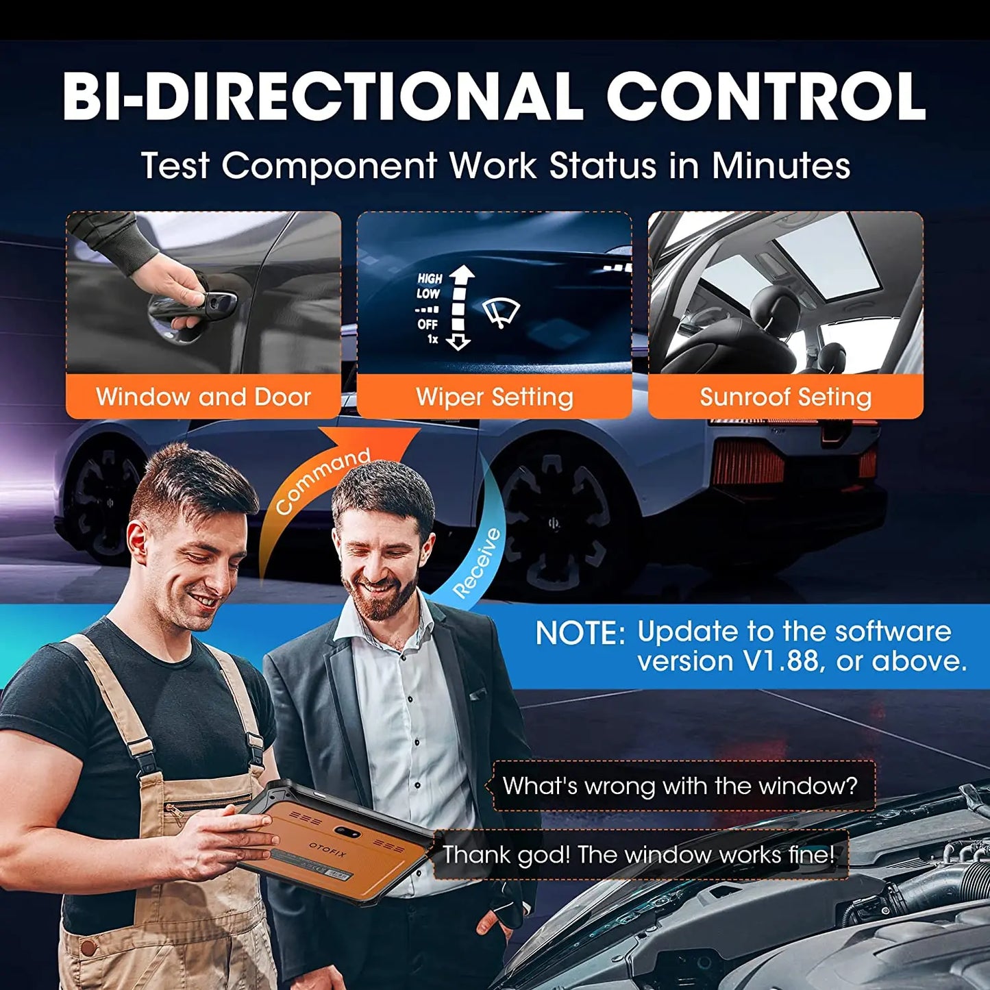 Escáner OBD2 automotriz OTOFIX D1 Lite, actualización de 2 años, control bidireccional, herramienta de escaneo de diagnóstico de todos los sistemas FCA SGW CAN FD y DoIP
