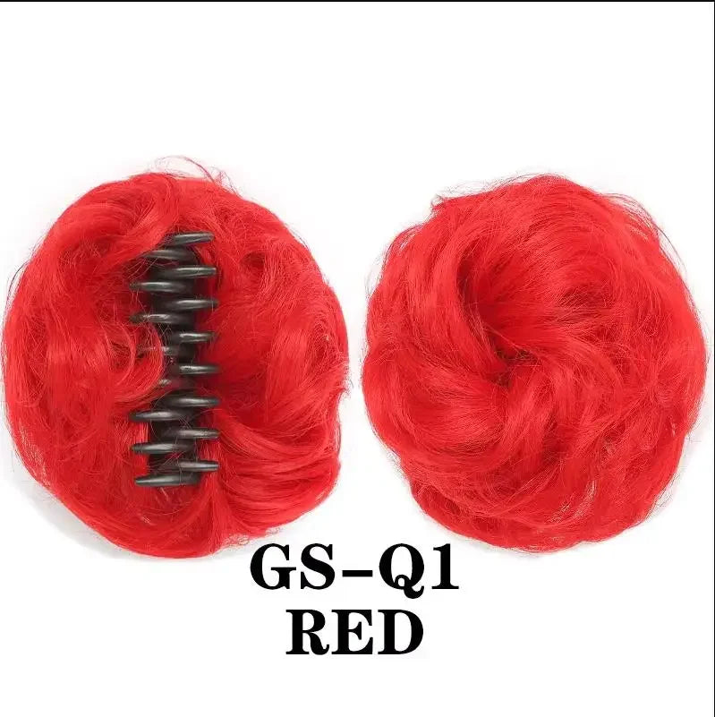 Coque despojado com piranha claw clip aplique de cabelo cacheado