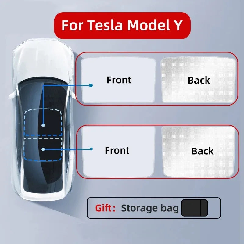 Parasol mejorado para Tesla Model Y 3 Highland, parasol anti-UV, visera protectora de techo, hebilla de tela para hielo, cubierta de refrigerador para tragaluz de vidrio