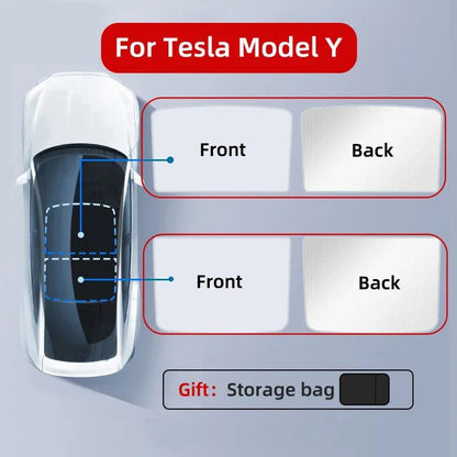 Parasol mejorado para Tesla Model Y 3 Highland, parasol anti-UV, visera protectora de techo, hebilla de tela para hielo, cubierta de refrigerador para tragaluz de vidrio