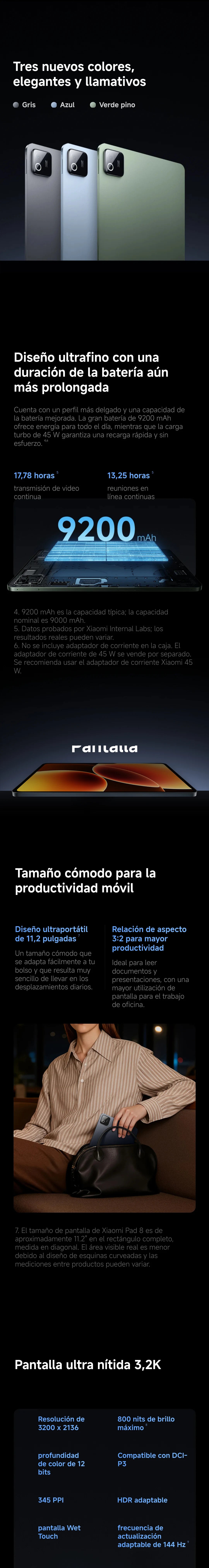 Tablet Xiaomi pad 8 11.2 polegadas 3.2K 144Hz - Snapdragon 8s Gen 4 bateria de 9200 mAh wi-fi 7