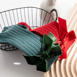 2 par/lote de calcetines de Navidad para bebés y niñas, calcetín largo hasta la rodilla con lazo grande para niños pequeños, calcetines rojos de algodón suave para recién nacidos de 0 a 5 años
