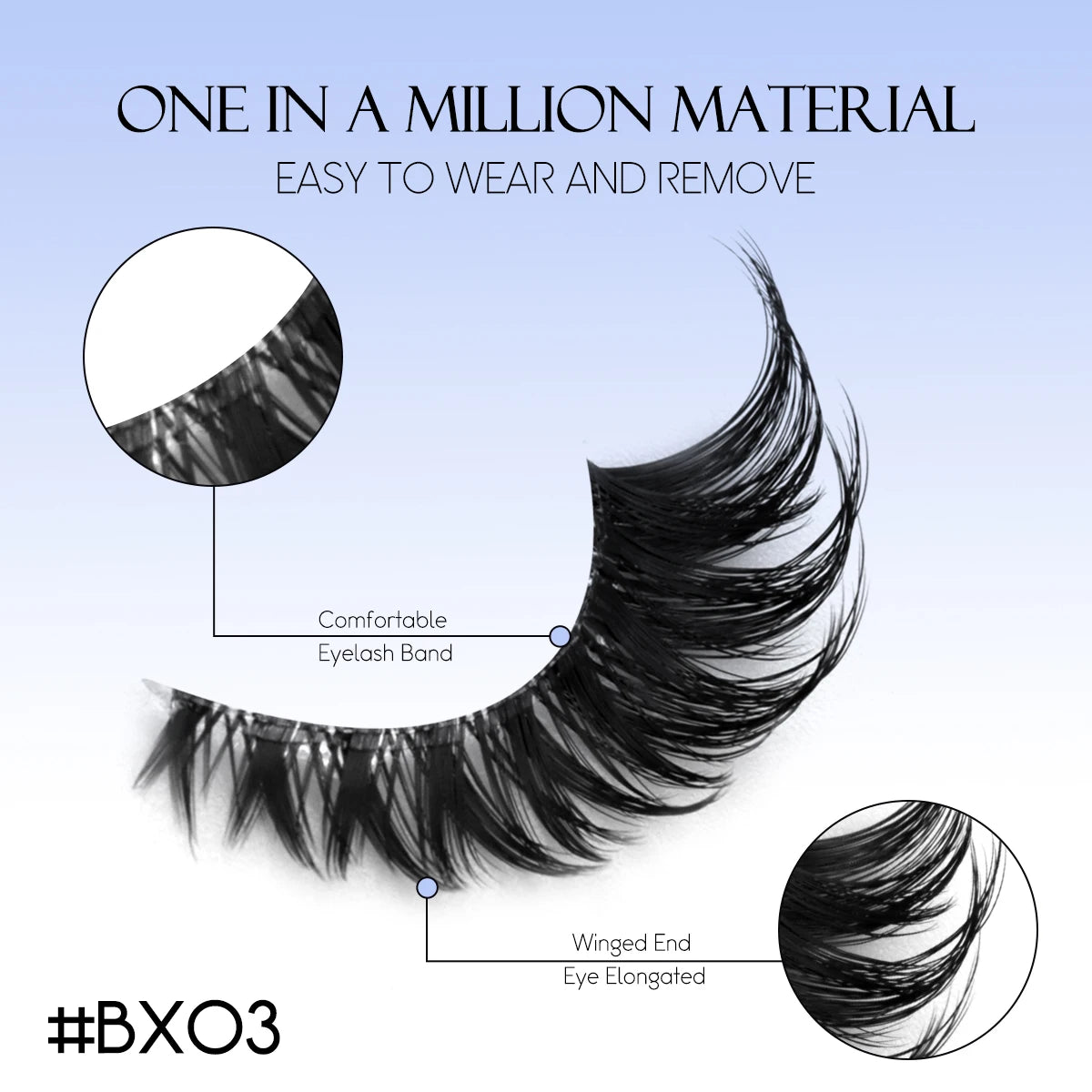GROINNEYA Cat Eye Lashes 5 Pairs Natural Fake Eyelashes Clear Band Lashes Natural long Winged End Eye Elongated Eyelashes Makeup