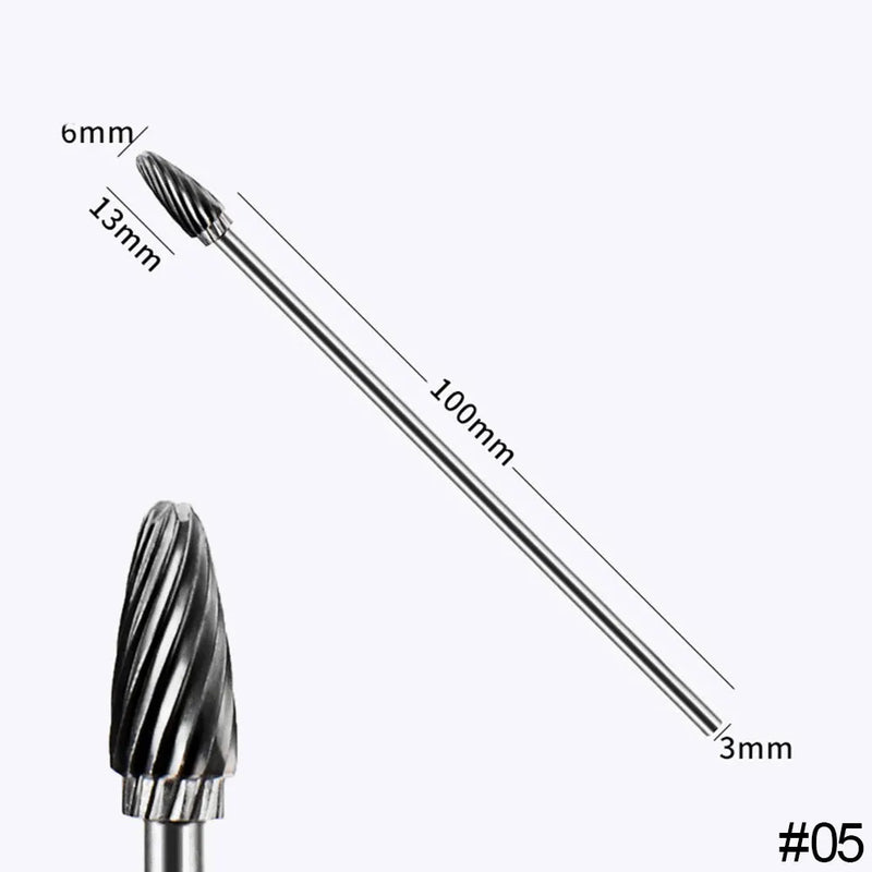 Extra Long 100mm Rotary Rasp File Carving Grinder Abrasive Tools Carbide Burr Alloy Bits Milling Cutter Drill For Metal Wook