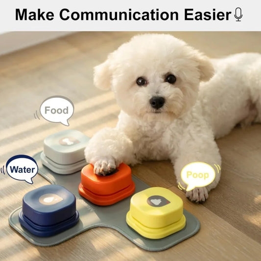 MEWOOFUN - Timbre interactivo para perro con botón para grabar, para comunicación vocal, con almohadilla y pegatina, fácil de usar