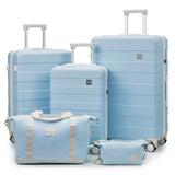 imiomo Travel Luggage Sets 5-Piece, Lightweight Durable Suitcase with Duffel Bag and Toiletry Bag, TSA Lock, Spinner Wheels