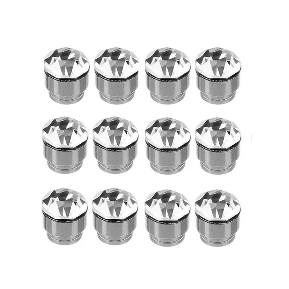 Pendientes magnéticos de clip sin perforar para mujeres y hombres, de cristal redondo, para hacer joyas punk, accesorios hechos a mano, 24 piezas por juego. 