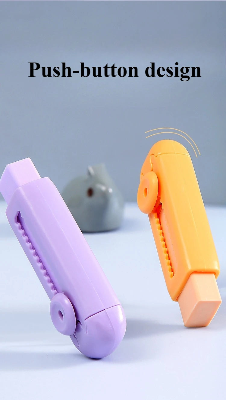 Creative Retractable Push Pull Eraser Student Writing Drawing Correction Stationery School Supplies Stationery