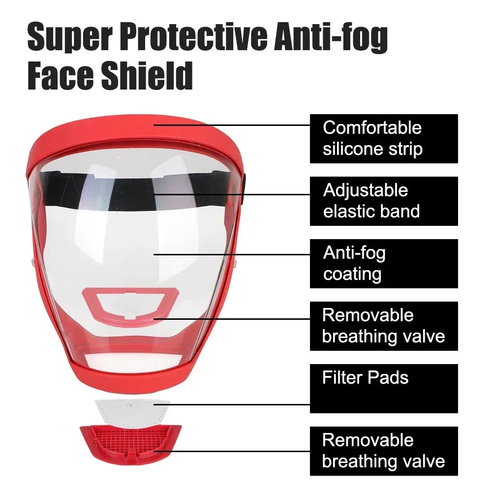 Protector facial transparente, mascarilla de protección laboral, pantalla protectora, accesorios de cocina, aparatos electrónicos 