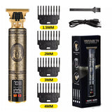 T9 LCD Electric Hair Trimmer Oil Shaving Head Electric Clipper Engraving Electric Clipper Hair Precision Trimmer for Men Care