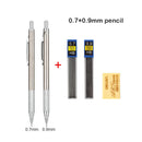 Mechanical Pencil Set 0.3 0.5 0.7 0.9 1.3 2.0mm Full Metal Art Drawing Painting Automatic Pencil with Leads Office School Supply