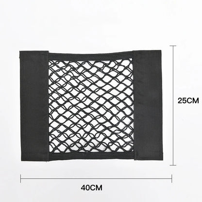 Car Back Rear Seat Storage Net Elastic String Net Universal Mesh Storage Bag Magic Sticker Auto Car Trunk Organizer Accessories