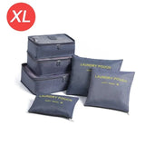 Organizador de viaje de gran tamaño, portátil, para ropa, zapatos, maquillaje, bolsa de almacenamiento de equipaje, 6 unidades 