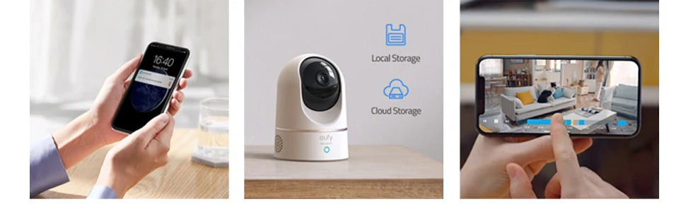 eufy Security Solo IndoorCam C24 IP Camera Wifi 2K 2-Way Audio Camera Wi-Fi Human Pet AI Works Voice Assistants Night Vision Cam