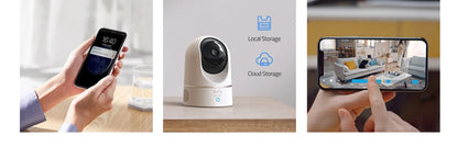 eufy Security Solo IndoorCam C24 IP Camera Wifi 2K 2-Way Audio Camera Wi-Fi Human Pet AI Works Voice Assistants Night Vision Cam
