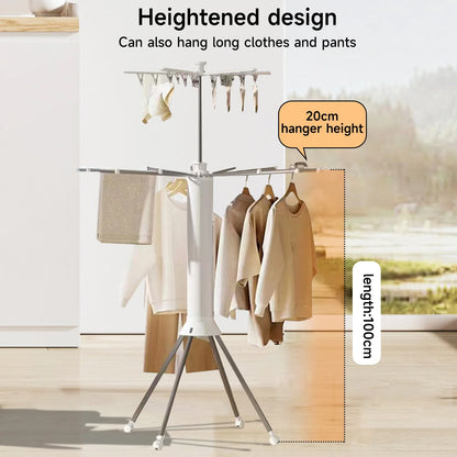 1/2 Layer Foldable Cylinder Drying Rack with Wheels Octopus Retractable clothes Drying Rack with 16 Clothes Drying Rod and Clips