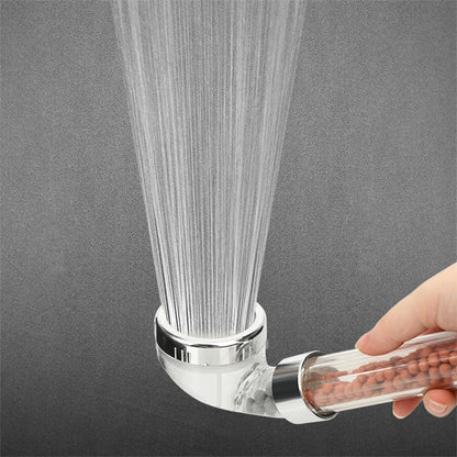 Anti Limestone Filtered Shower Head ABS High-Pressure Water Saving Handheld Clear Showerheads with Filter Beads for Bathroom