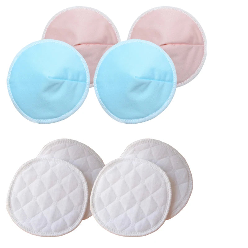 Discos absorbentes reutilizables para lactancia materna, 2 estilos, 4 pares, 3 capas, lavables, suaves, de fibra de bambú, accesorios para sujetador posparto.