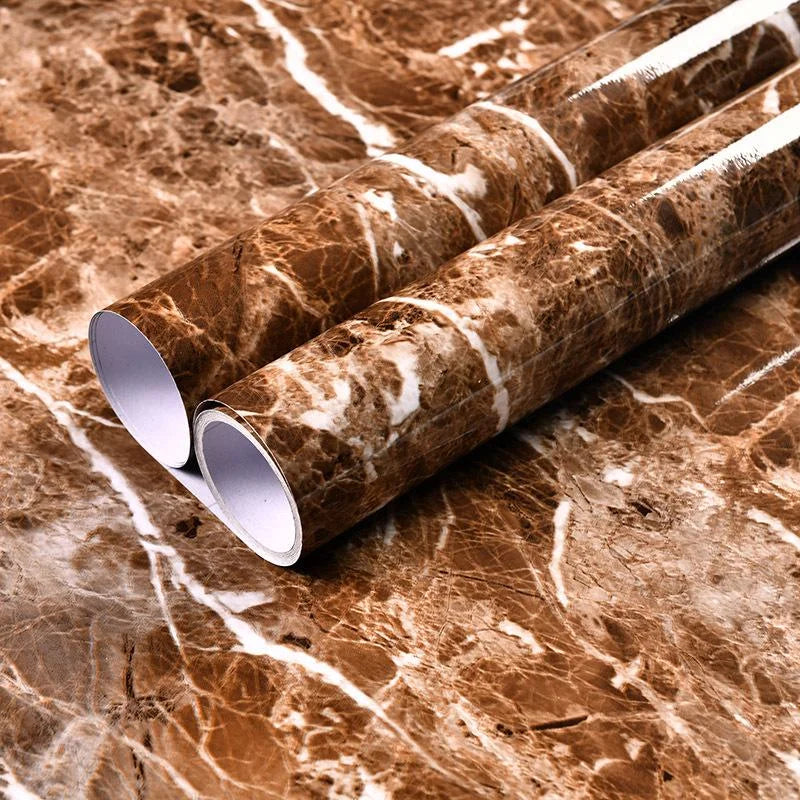 40cm Width Marble Self Adhesive Wallpaper Vinyl Wall Stickers Waterproof Contact Paper For Kitchen Decorative Film Home Decor