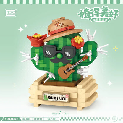 DIY Flower Vase Succulent Cactus Snow Lotus Potting Plants Gardens Building Blocks Model MINI Bricks Kids Sets Kits Toys