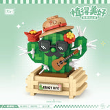 DIY Flower Vase Succulent Cactus Snow Lotus Potting Plants Gardens Building Blocks Model MINI Bricks Kids Sets Kits Toys