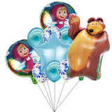 Disney Mashas and Bear Balloon Set, Cartoon Decoration, Birthday Party Supplies, Baby Shower Decor, Toddler Toy Gift, Kids 