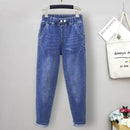 XL-6XL Plus Size jeans for Women Mom Jeans Woman Elastic High Waist Blue BaggyJeans Denim Ripped Jeans Female Harem Pants