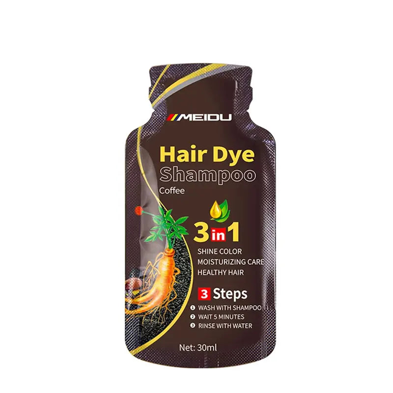 Shampoo de Coloração Capilar 3 em 1 (30ml) – Escurecimento Instantâneo de Cabelos Grisalhos para Preto – Com Polygonum Multiflorum (Cobertura Natural) para Mulheres