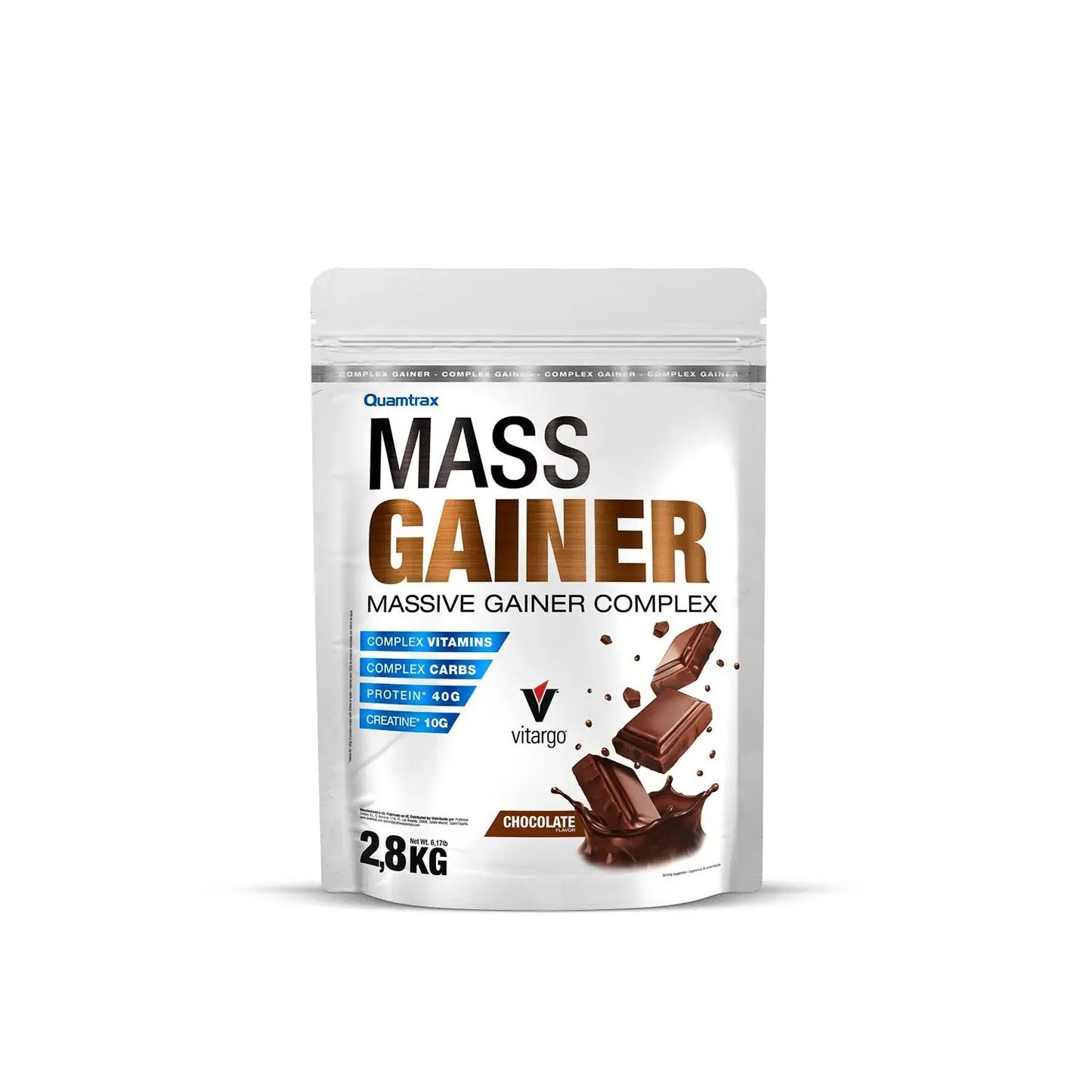Mass gainer 2.8kg quamtrax |   Weight gainer with protein cfm ™   And vitargo ®   For maximum volume |    Various flavors