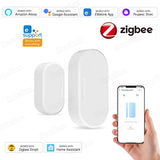 EWelink ZigBee Door And Window Magnetic Sensor Wireless Door Alarm Detector Smart Home Security Works With Zigbee2MQTT Alexa ZHA