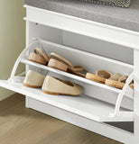SoBuy FSR64 Shoe dump truck seat chest of drawers bench with seat cushion shoe bench with 2 flaps BHT approx.: 104x52x24cm