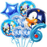Sonic the Hedgehog Fontes do partido, Foil Balões, Látex Balões Kit, Decorações de aniversário, Balões Número, Decoração Presentes, 32"