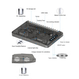 GAMINJA Host Heat Dissipation Base For PS5 With 7 Color Light Effect Headphone Hook Game Disc Storage Rack Handle Charging Stand