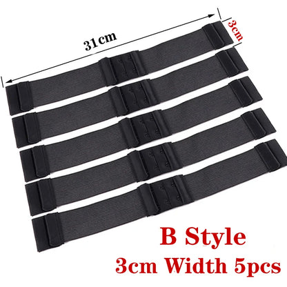 Nunify - Lote de 5 bandas elásticas ajustables para pelucas, accesorios para pelucas, banda de peluca de color negro para redecilla. 