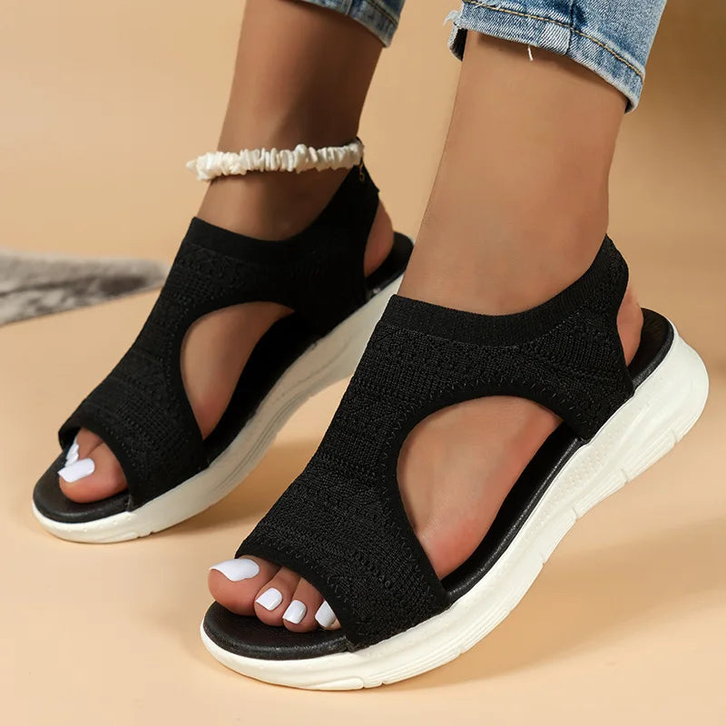 Zapatos de mujer Verano 2024 Sandalias deportivas casuales y cómodas Sandalias de cuña de playa para mujer Sandalias de plataforma para mujer Sandalias romanas Tallas grandes