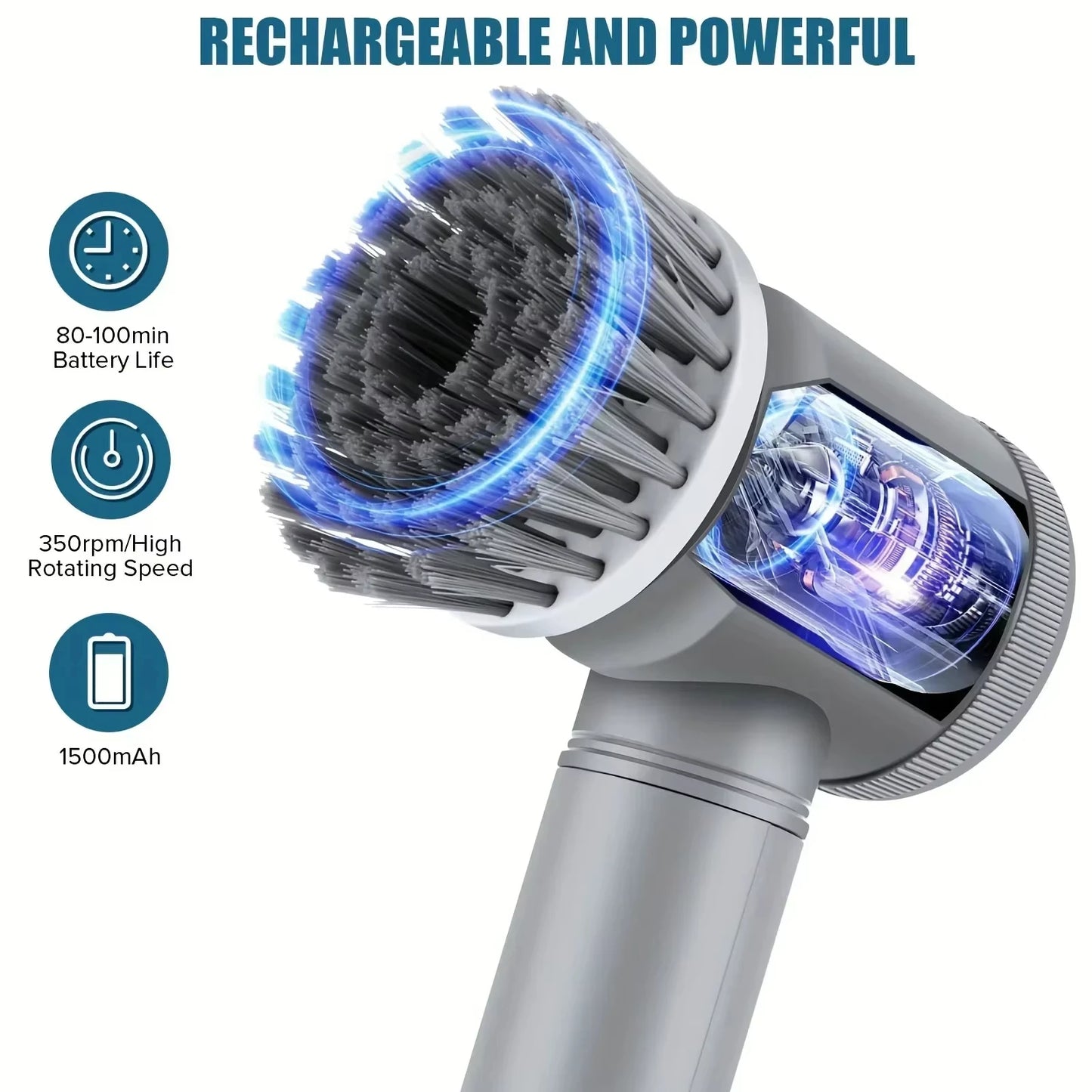 Cepillo eléctrico Xiaomi MIJIA para limpieza de baño con 5 cabezales reemplazables.