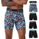 4pcs Set Mid-Long Boxer Shorts Men's Underwear Male Underpants for Men Homme Boxershorts Slips Soft Panties Brand Sexy