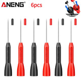 2/4/6pcs Insulation Piercing Needle Pin Non-Destructive Multimeter Test Probe 10A 600V for 2mm Test Lead Multimeter Test Probes