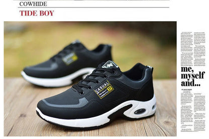 Zapatillas de running para hombre, transpirables, con amortiguación de aire, con cordones, antideslizantes, para exteriores
