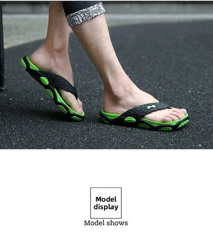 Men's Summer 2025 Trendy Flip Flops Beachwear Slippers Anti-slip Deodorant Casual Shoes Plastic Slip-On Sandals for Adults