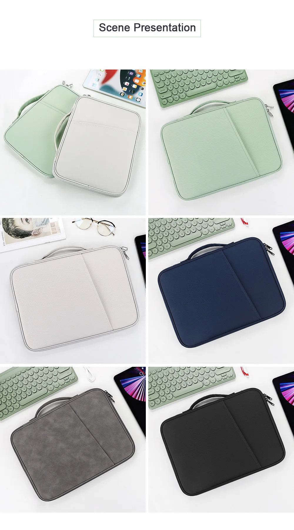 Sleeve Case For iPad 10th 9th Generation Pro 12 9 Shockproof Cover for Air 5/4 MiPad 5 Pro 11 12.4 Bag For Macbook Matepad 12.6