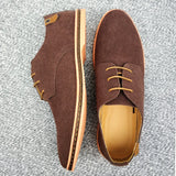 2024 Spring Suede Leather Men's Oxford Casual Shoes Classic Sneakers Comfortable Footwear Dress Shoes Large Size Flats