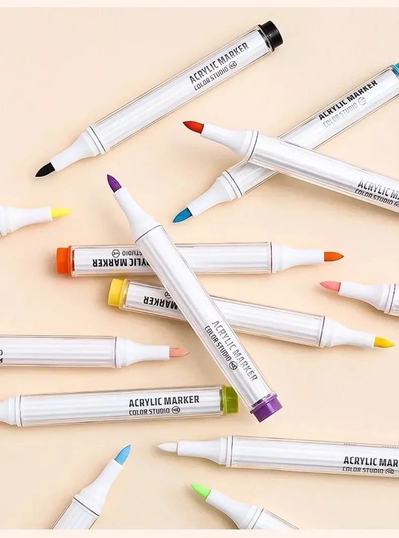 9/144 Colors Acrylic Paint Art Marker Pen DIY Painting Drawing for Card Ceramic Stone Mug Glass Fabric Clothes Art Supplies