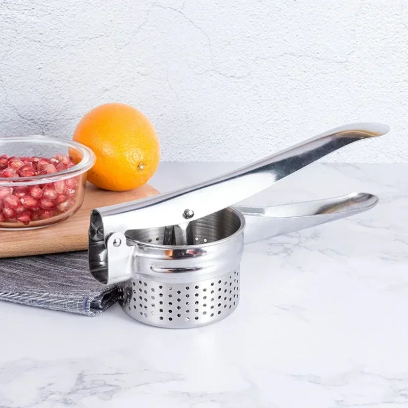 Prensa de puré de papas de acero inoxidable, exprimidor de frutas y verduras, herramientas de cocina 
