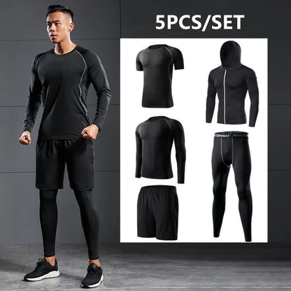 Traje deportivo para hombre, conjuntos para correr, compresión, gimnasio, fitness, ropa deportiva de secado rápido, mallas de baloncesto, ropa interior para correr al aire libre y entrenamiento.