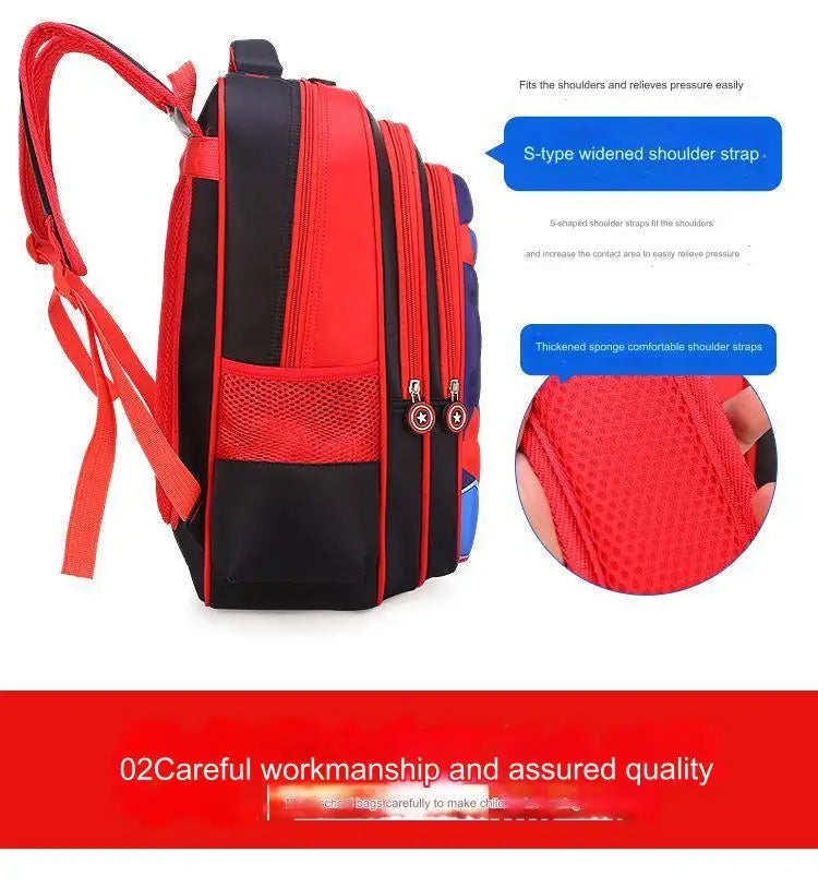 3D five-pointed star children's backpack, nylon waterproof fabric, light-weight children's backpack