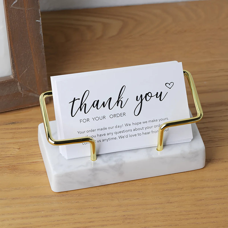 Marble Business Card Holder Organizer Desktop  Name Card Display Stand Table Memo Pad Cards Storage Shelf Office Supplies