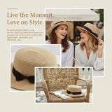 High Quality Flat Top Boater Sun Hat Straw Hat For Men & Women Summer Travel & Beach With Wide Brim UV Protection
