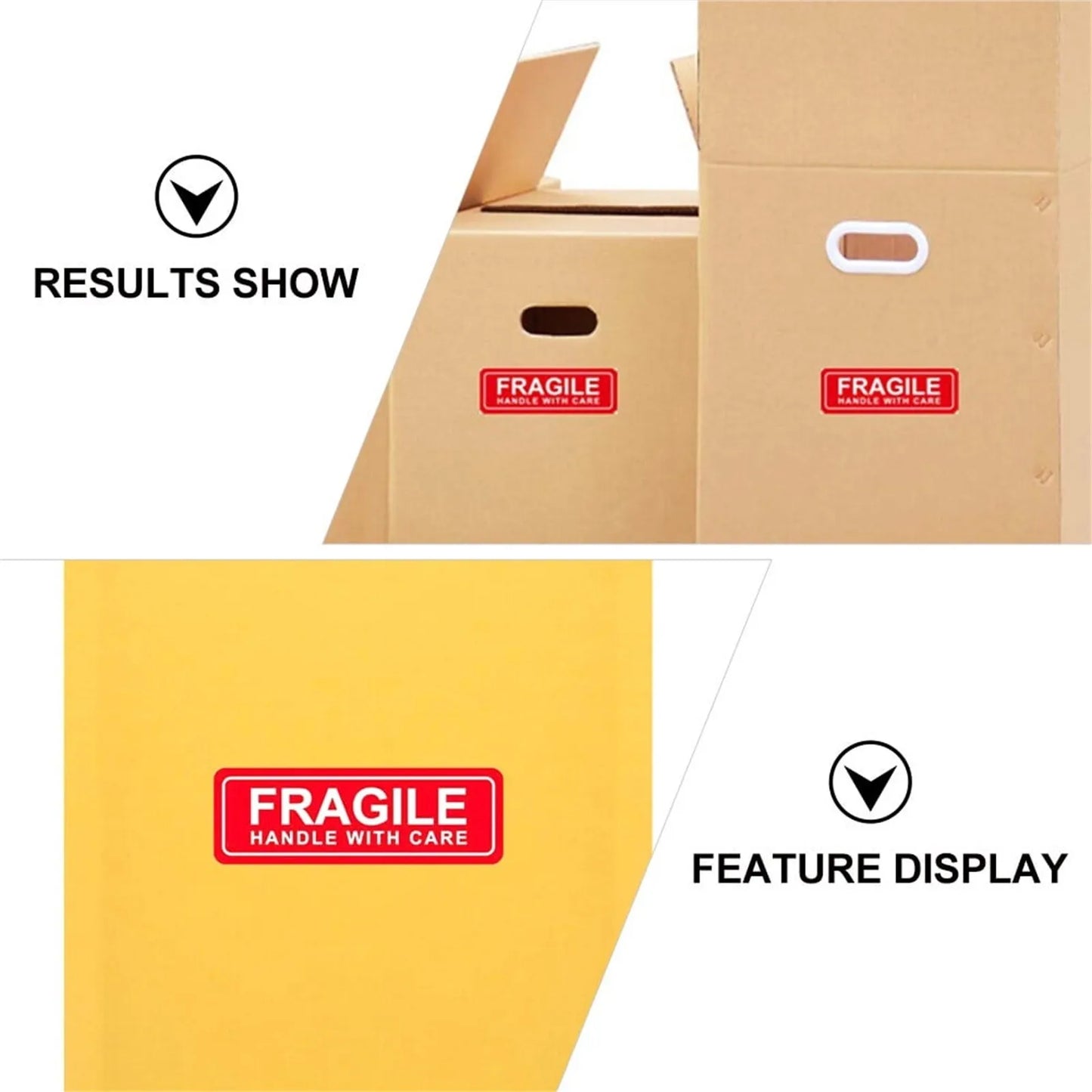 150/500pcs Fragile Label Stickers Handle With Care  Moving Stickers (Red)