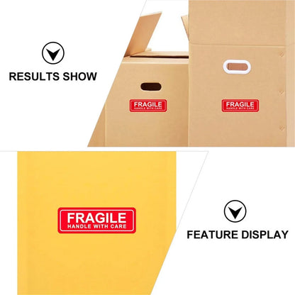 150/500pcs Fragile Label Stickers Handle With Care  Moving Stickers (Red)